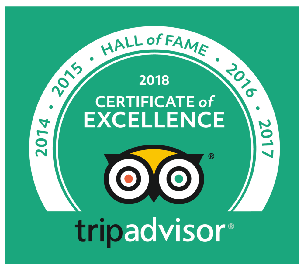 CERTIFICATE OF EXCELLENCE HALL OF FAME 2018 BASECAMP MASAI MARA